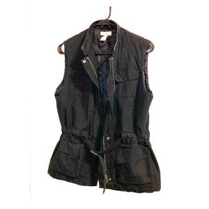 Black Zip Up Vest with waist Tie Belt (Hans Solo)